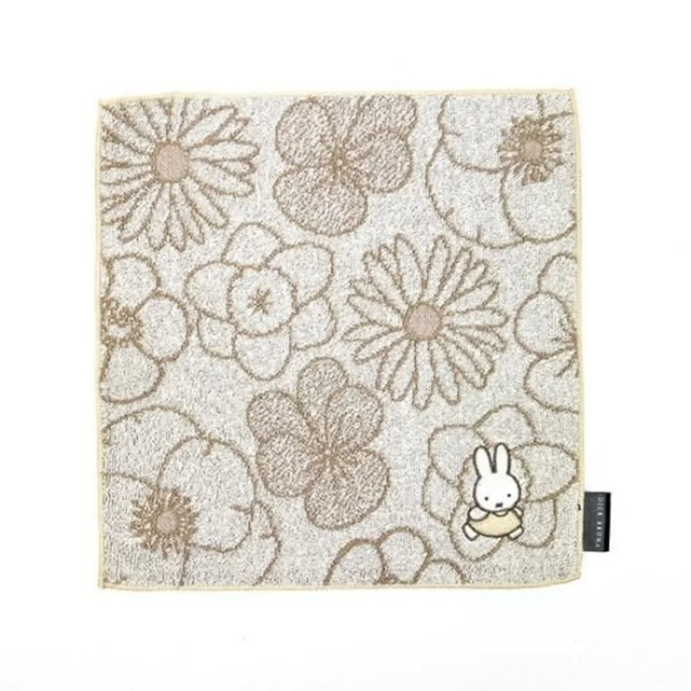 Miffy Beige Floral Wash Cloth